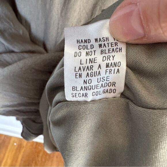 Entro Olive Green Embroidered Boho Dress - S - Picture 8 of 8